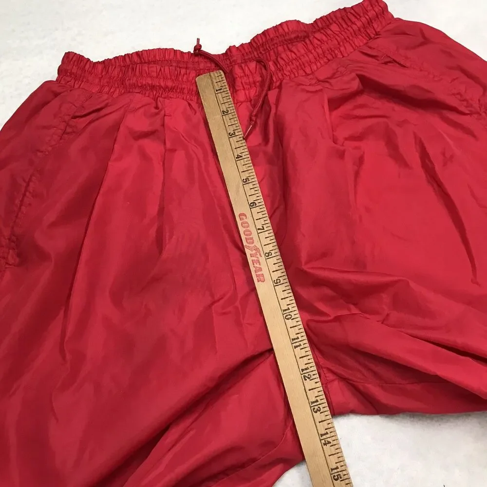 80s NIKE Team Ohio State Track Pants Men L 34x32 Red  Drawstring Mesh Lined vtg